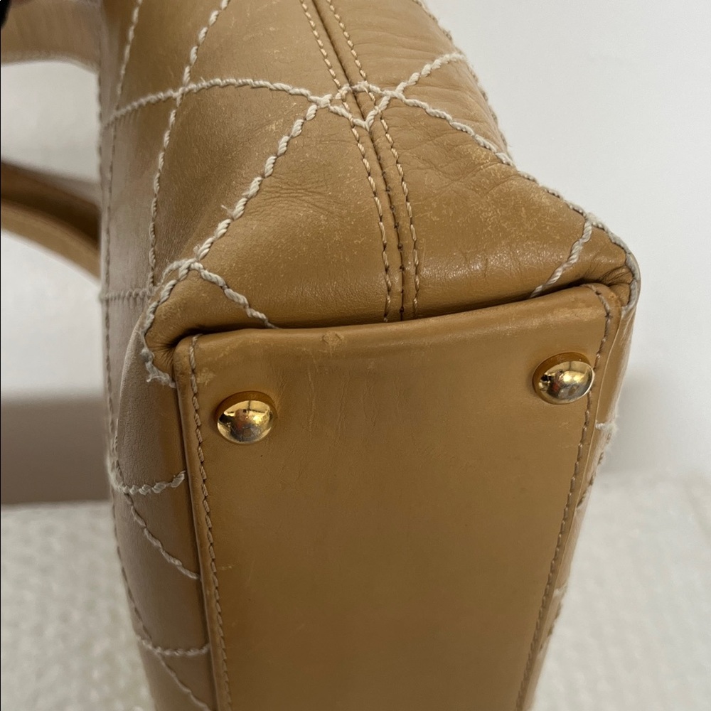 Chanel Classic Tan Quilted Leather Shopper Tote Bag - Picture 13 of 14